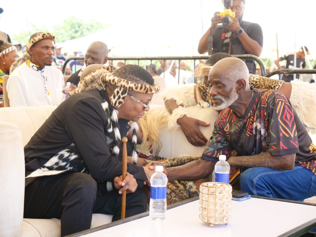 Ndebele King Bulelani khumalo talking to Ernest Ndlovu is a Zimbabwean-born South African actor