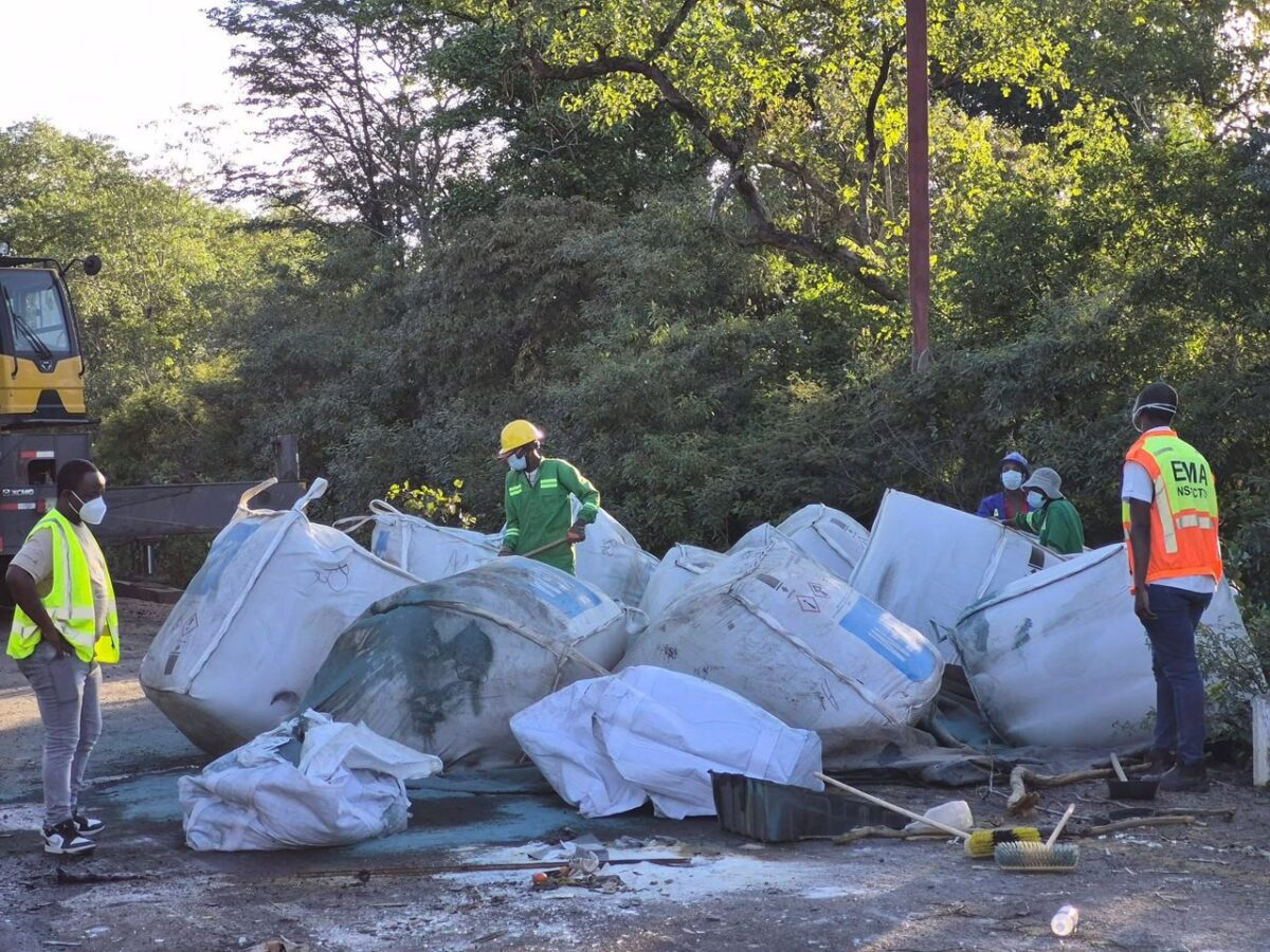 Toxic Cobalt spill contained after highway accident near Gwayi
