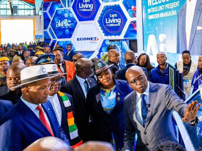 Zimbabwe, Botswana Presidents tour Econet’s stand at ZITF.